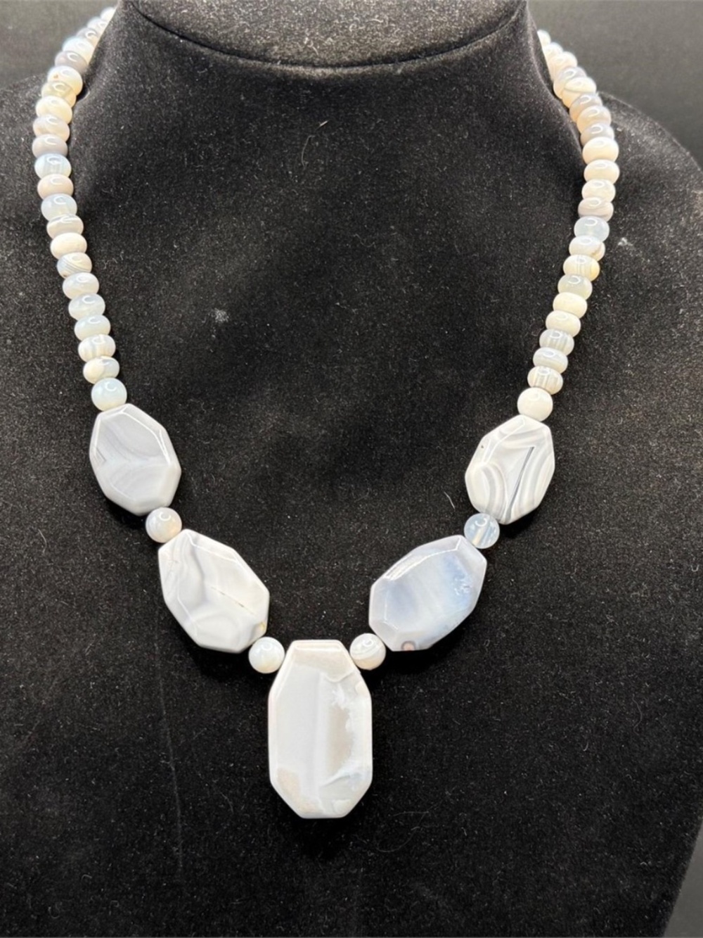 Jay King DTR Mine Finds White Smoke Agate Sterling Silver Necklace New Box